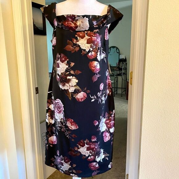 PREMIERâAMOURâFLORALÂ OFFâTHEâSHOULDERâSHEATHâDRESSâ16âNWT - Picture 9 of 16